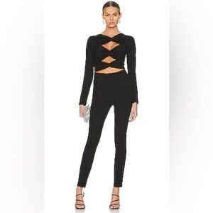 Yaura Jola Jumpsuit Revealing Cutout Cotton Knit in black UK size 8 = US 4 NWT